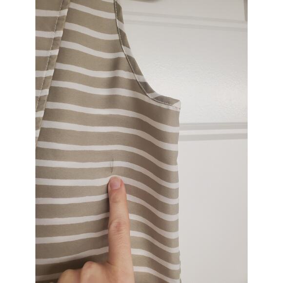 Women's J. Crew Beige Striped Lightweight Open Back Camisole Tank | Size 2 - Picture 8 of 8